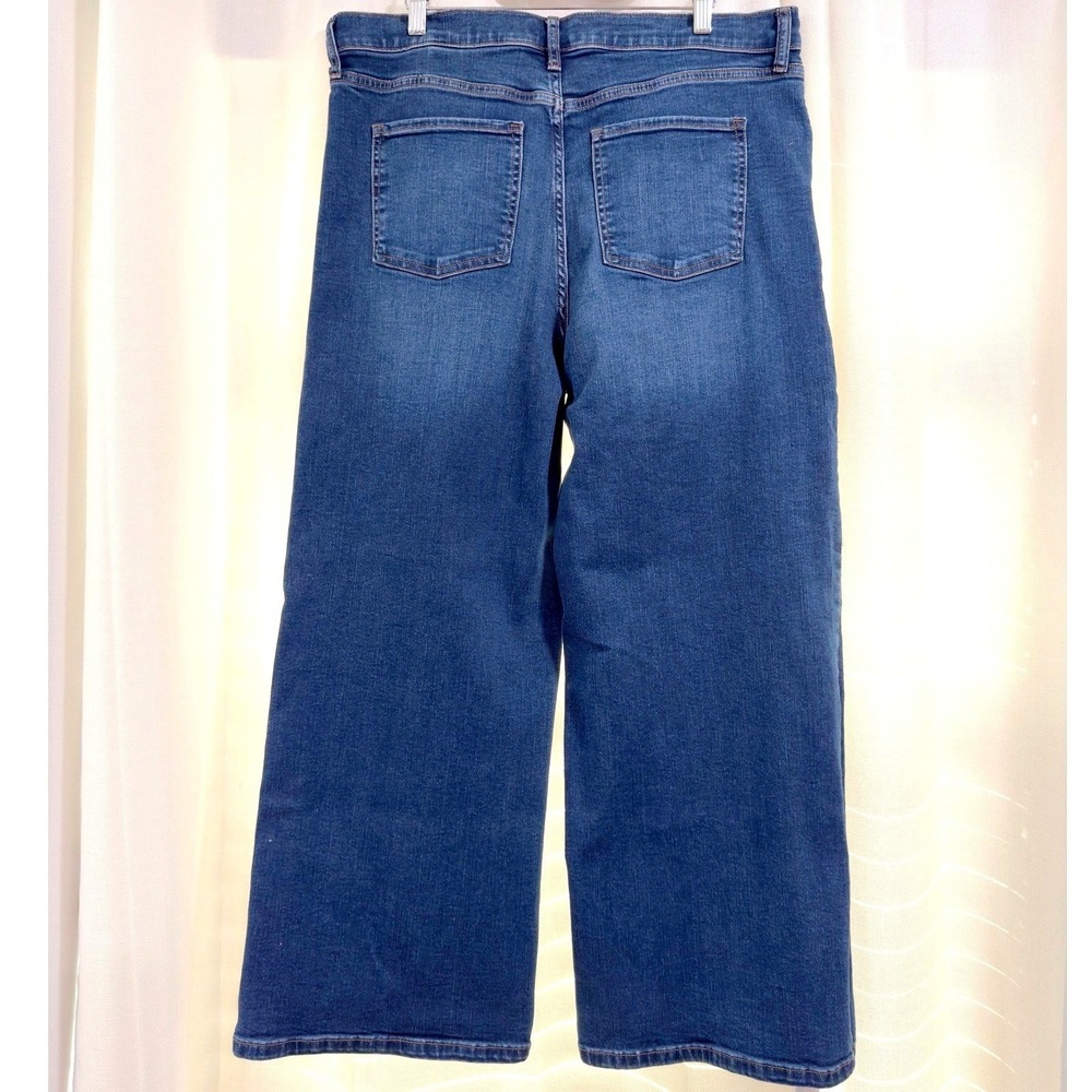 Banana Republic Factory High-Rise Wide-Leg Jeans Dark Wash Blue 33/16 Stretch - Picture 6 of 9